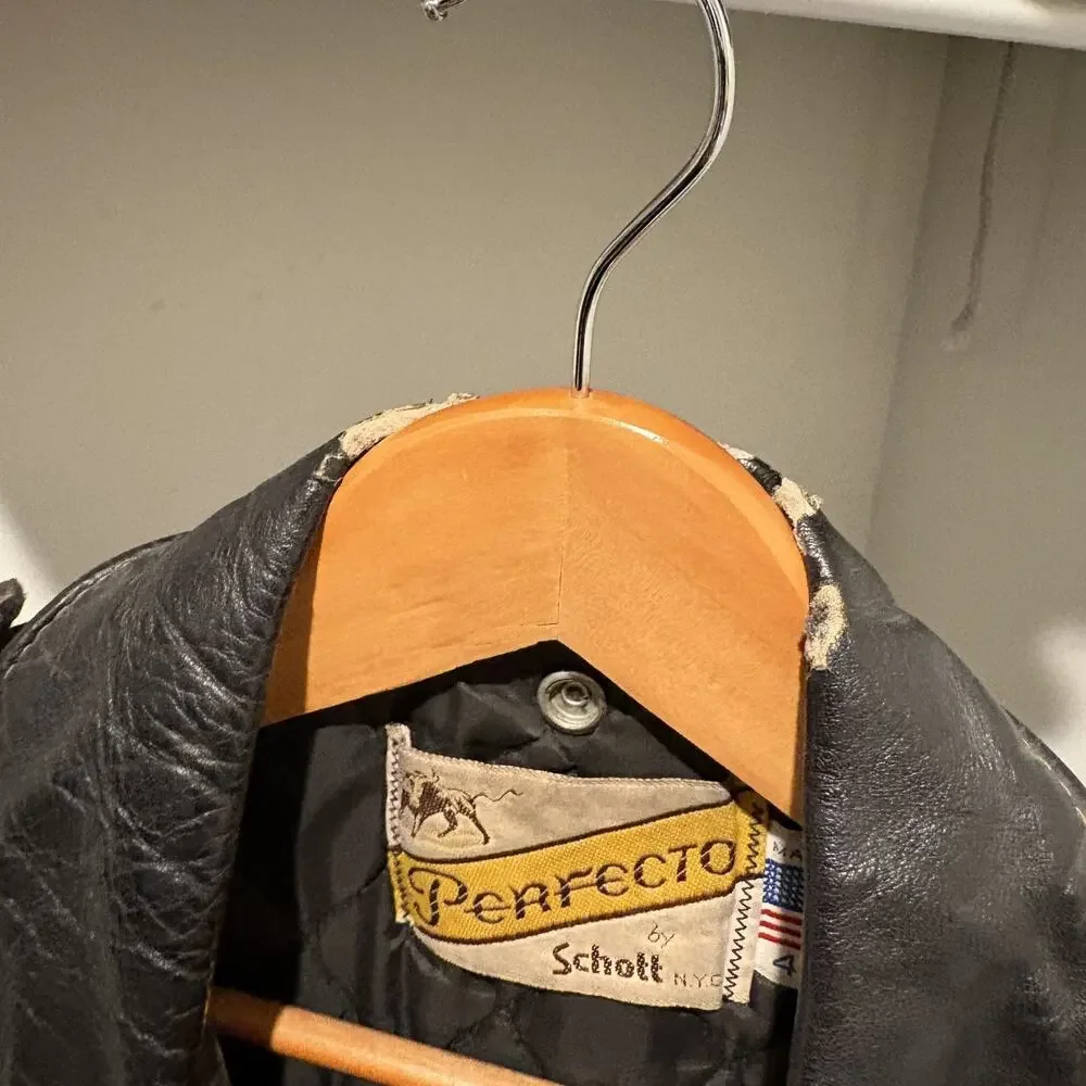 Vintage Schott Perfecto 618 Steer Hide Leather Jacket Men's Size 40 Motorcycle